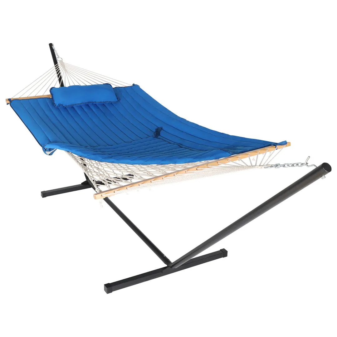 Bchester Double Spreader Bar Hammock with Stand Arlmont & Co. Color: Classical Blue