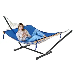 Bchester Double Spreader Bar Hammock with Stand Arlmont & Co. Color: Classical Blue