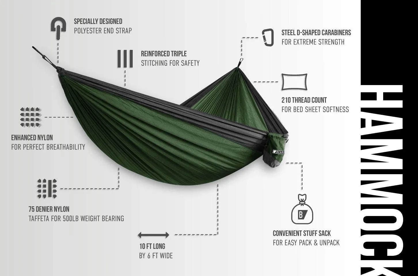 Bear Butt Camping Hammock 2 Person