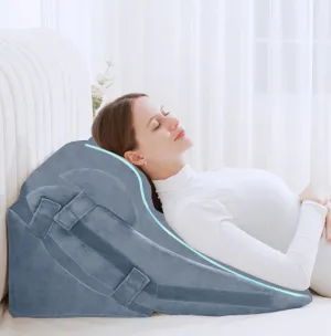 Bed Wedge Pillow for Sleeping, 12&18&25 Inch Adjustable Height Memory Foam Wedge Pillow for After Surgery, 12-in-1 Wedge Pillow for Acid Reflux, Snoring, Gerd, Back Pain (Dark Grey)