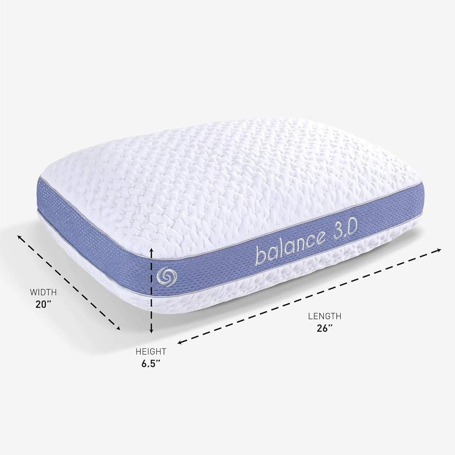 Bedgear Balance Performance Pillow – 3.0 - Moisture Wicking Bed Pillow for All Sleep Positions - Medium Firmness Bed Pillow - Washable Removable Cover – 20" W x 26" L x 6.5" H