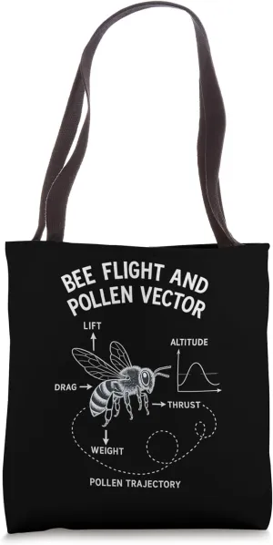 Bee Flight and Pollen Vector Blueprint Diagram Tote Bag