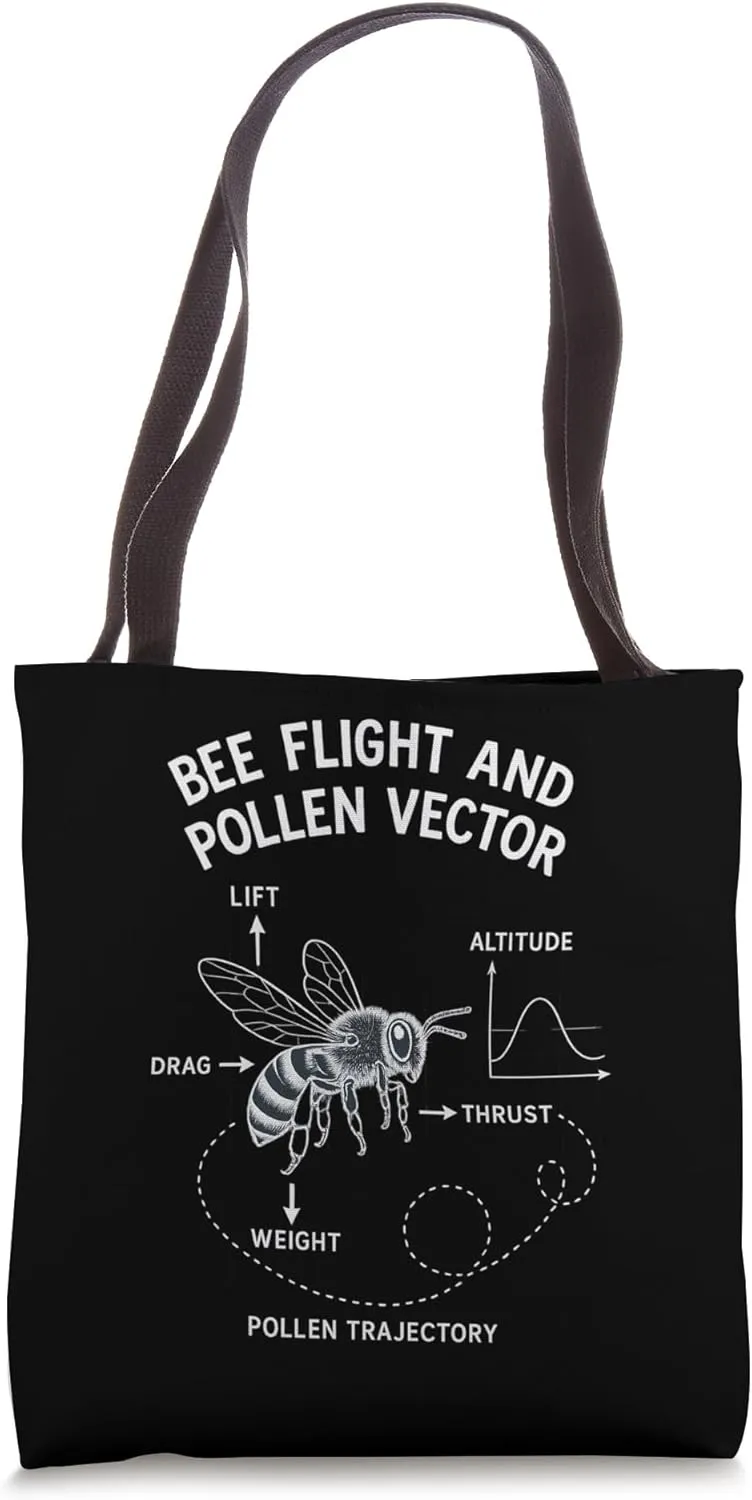 Bee Flight and Pollen Vector Blueprint Diagram Tote Bag