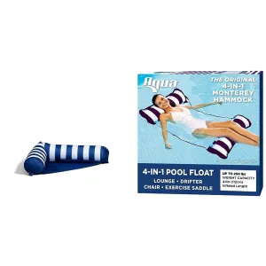 Big Joe Noodle Sling Pool Seat with Armrests   Aqua Original 4-in-1 Monterey Hammock Pool Float