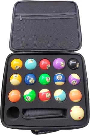 Billiard Ball Bag, Billiard Ball Carrying Case, Portable Billiard Ball Case, Billiard Accessories Bag, Padded Pool Cue Bag with Strap, Large Capacity Shoulder Strap Billiard Case