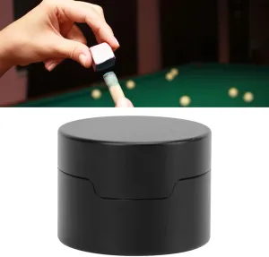 Billiard Cue Chalk Holder Billiard Pool Chalk Holder Billiard Chalk Case Round Cue Chalk Accessory Holder Aluminum Alloy Pool Cue Sport Accessories Black