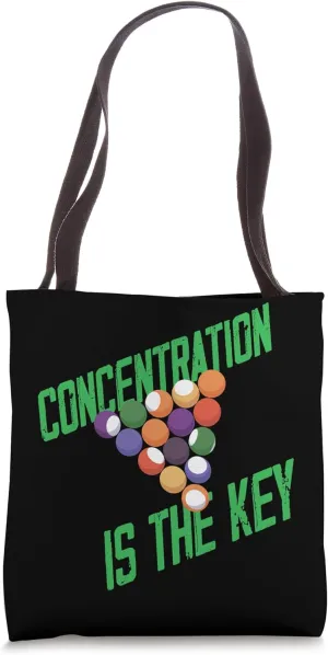 Billiards Cue Concentration Design Tote Bag