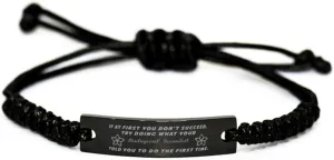 Black Stainless Steel Handmade Bracelets Adjustable Cord Inspirational, Biological Scientist If at first you don't succeed, try doing what your athletic trainer told you to do the first time.