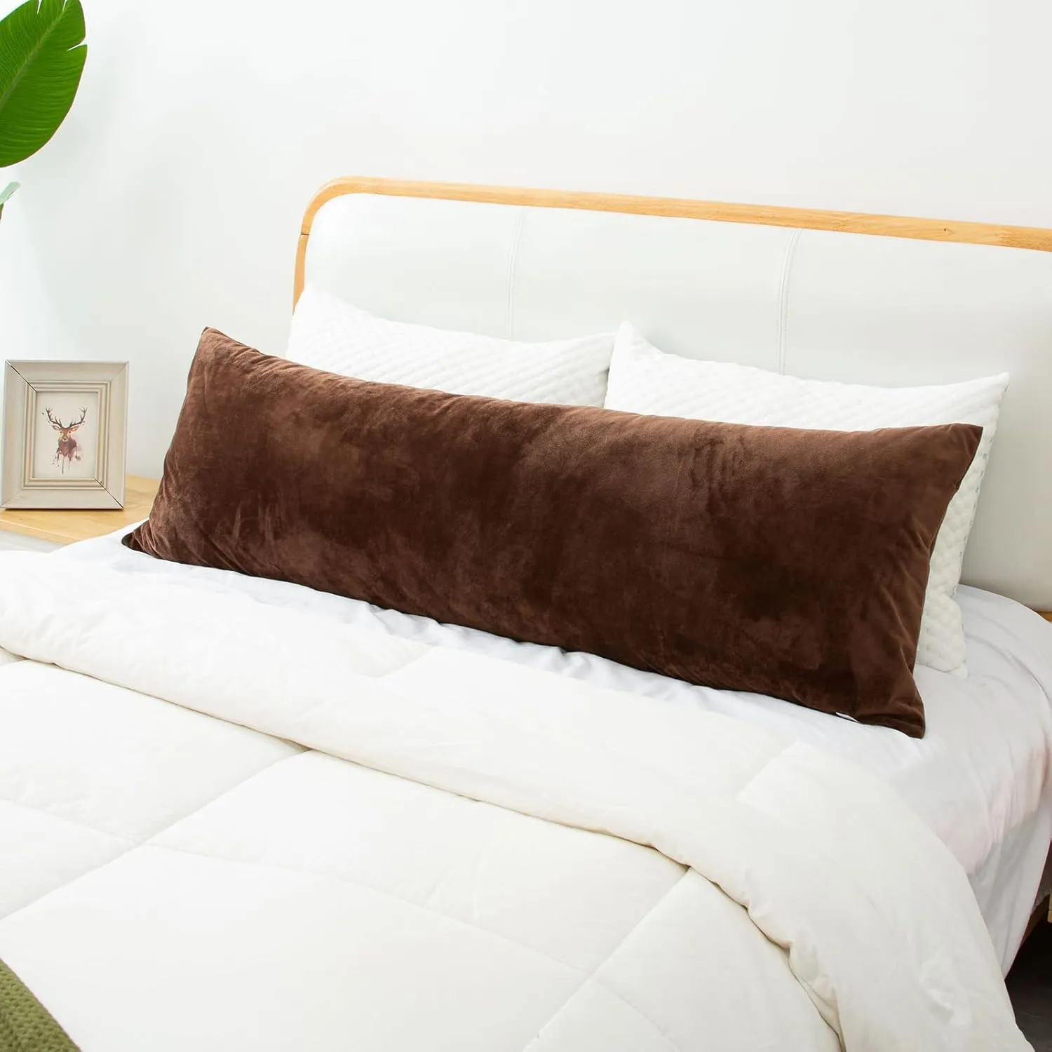Body Pillow, Cooling Memory Foam Body Pillows for Adults Sleeping, Long Pillow for Bed, Big Large Firm Full Body Pillow for Side Sleeper, 20x54 Inch, Coffee