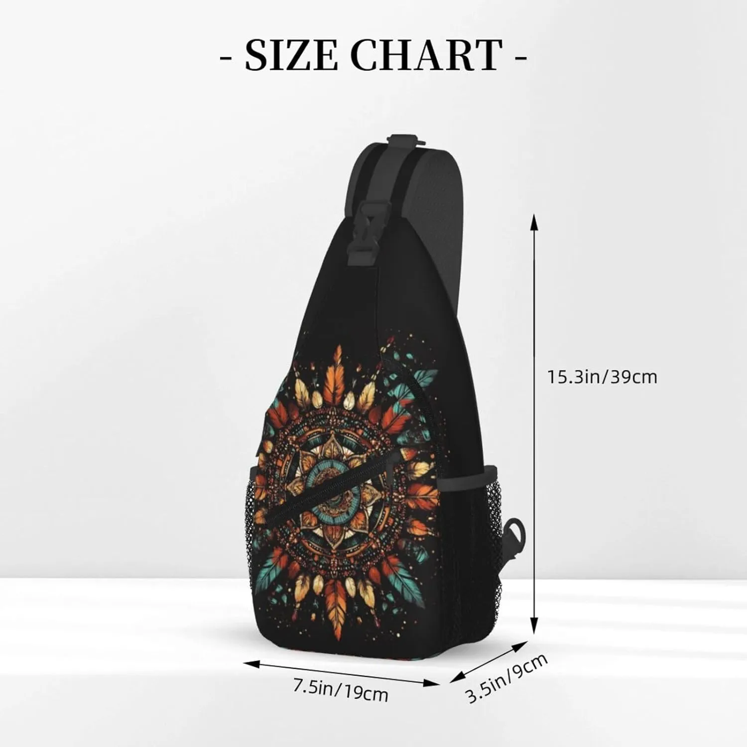 Bohemian Style Crossbody Bag Fitness Sports Travel Hiking Backpack National Culture Chest Bag Shoulder Bag for Women and Men