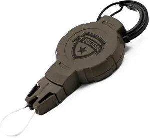 Boomerang Tool Company Hunting Compass Retractable Gear Tether, Hook & Loop Strap, 24" Retractable Cord, 4 oz. Retraction, Green Polycarbonate Case, Universal Attachment