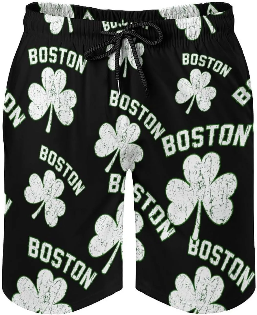 Boston Shamrocks Men's Swim Trunks Quick Dry Beach Shorts with Mesh Lining Pockets