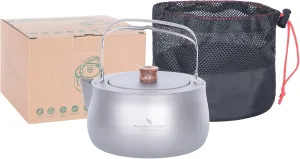 Boundless Voyage Titanium Kettle Camping Big Capacity Stovetop Teapot with Folding Handle Indoor Outdoor Ultralight Water Jug Durable Hiking Kitchen Tableware Ti3131D