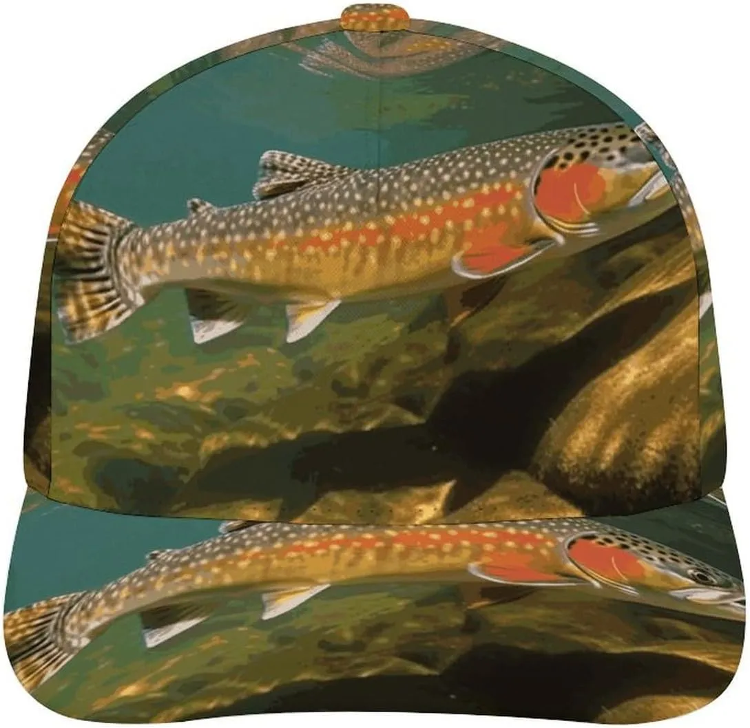 Brook Trout Fly Fishing Baseball Cap Adjustable Golf Dad Hat Sports Cap Outdoor for Running Workouts