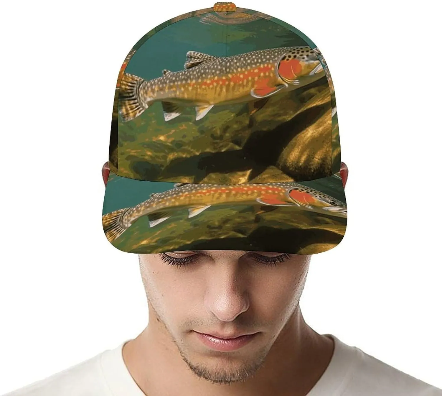 Brook Trout Fly Fishing Baseball Cap Adjustable Golf Dad Hat Sports Cap Outdoor for Running Workouts