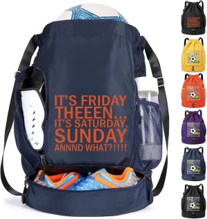 brooman Soccer Bag Boys Girls Backpack for Basketball Football & Volleyball with Ball Compartment