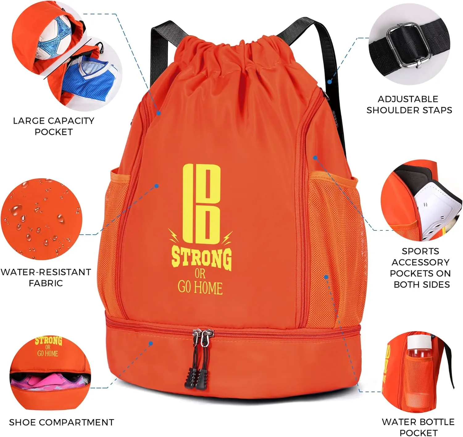 brooman Youth Soccer Bags Boys Girls Backpack for Soccer Basketball Volleyball & Football with Ball Compartment