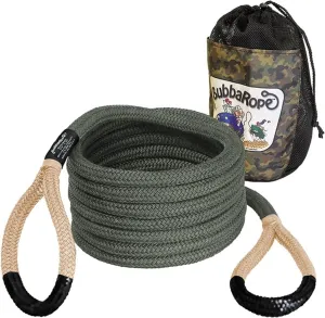 Bubba Rope Renegade 176655BKG Off-Road Power Stretch Kinetic Kit 3/4" x 20' ft. Recovery Rope with Breaking Strength of 19000 Lb. in Tan / Green, Ideal for Recovery and Towing Stuck Vehicles