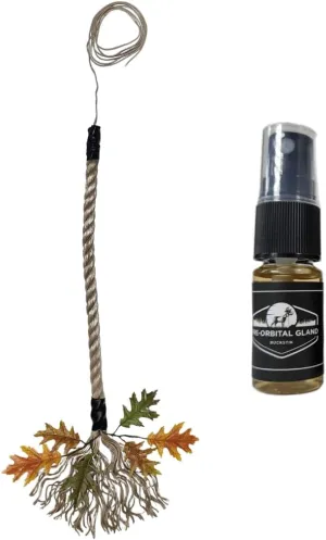 BuckRope Rope Mock Scrape Kit – Rigid Deer Rope with Artificial Leaves & with Pure Preorbital Gland | Deer Hunting Attractant | Deer Hunting Gear