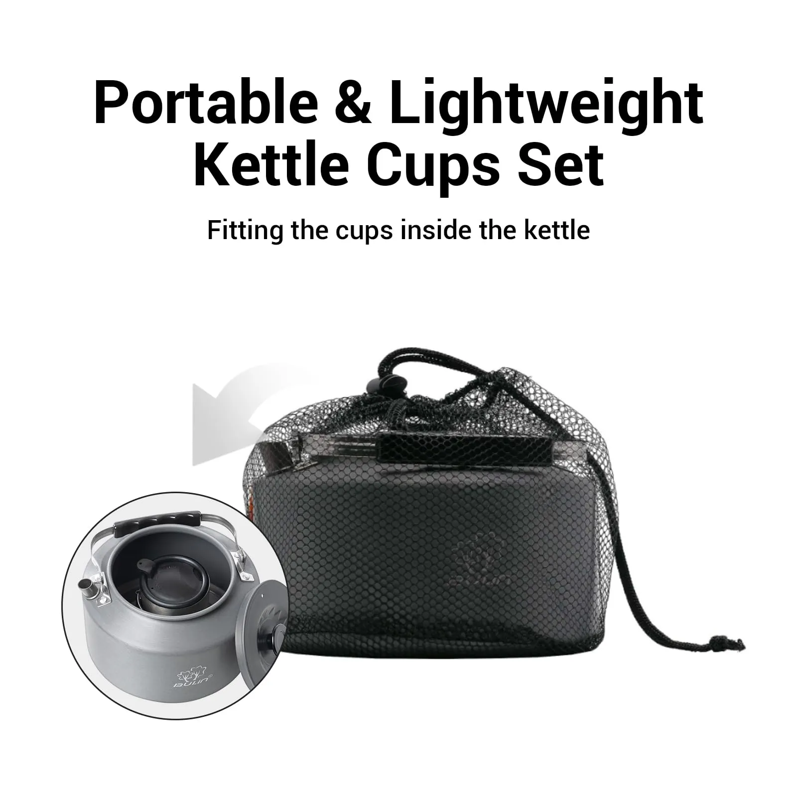 BUNLIN 2.2L Camping Kettle Set