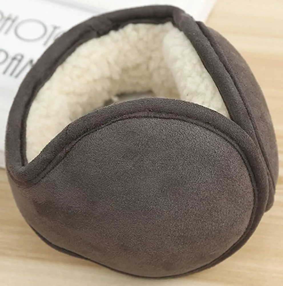 Caistre Winter Warm Outdoor Earmuffs, Foldable Ear Warmers Knit Furry Fleece Ear Muffs for Women Men
