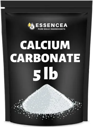 Calcium Carbonate 5lb by Essencea Pure Bulk Ingredients | Calcium Supplement | Chalk Powder | Food Preservative (80 Ounces)