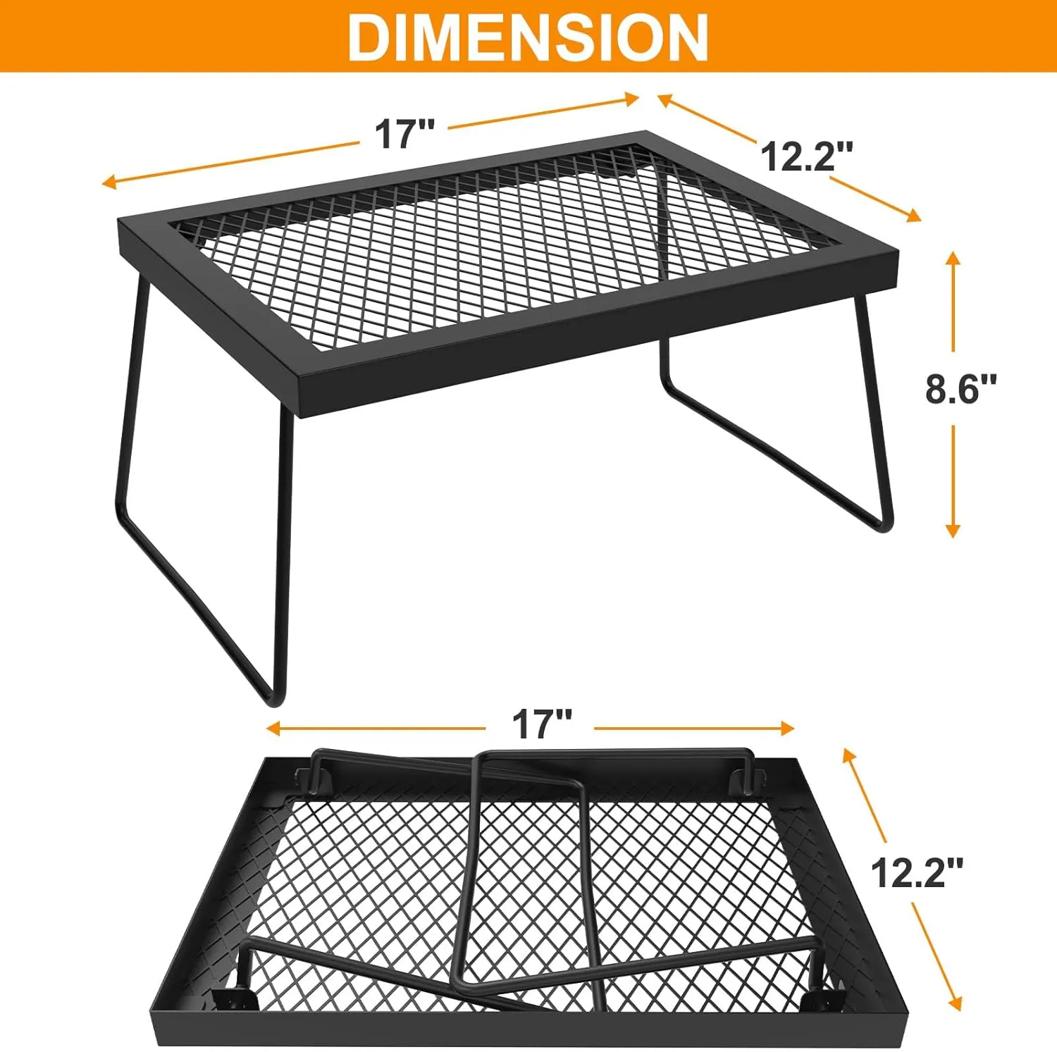 Camp Fire Cooking Racks - Campfire Grate for Fire Pit & Fireplace, Grill Grate for Outdoor Cooking, Camping Accessories