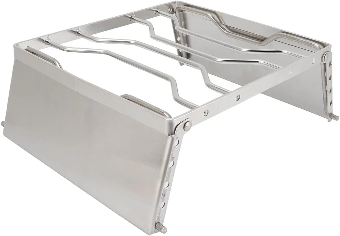 Campfire Grill Grate, Camping Gear Stainless Steel Stove Stand Rack, Foldable Picnic Pot Bracket, Multifunctional Stove Rack with 10KG Loading Camp Fire Grill for Camping Traveling