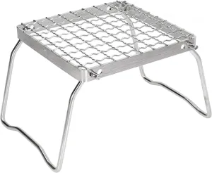 Campfire Grill Grate, Portable Folding Campfire Grill Stainless Steel Camp Fire Cooking Racks with Carrying Bag for Rv Camping, Hunting Trip, BBQ, Bushcraft, Picnics, Fishing