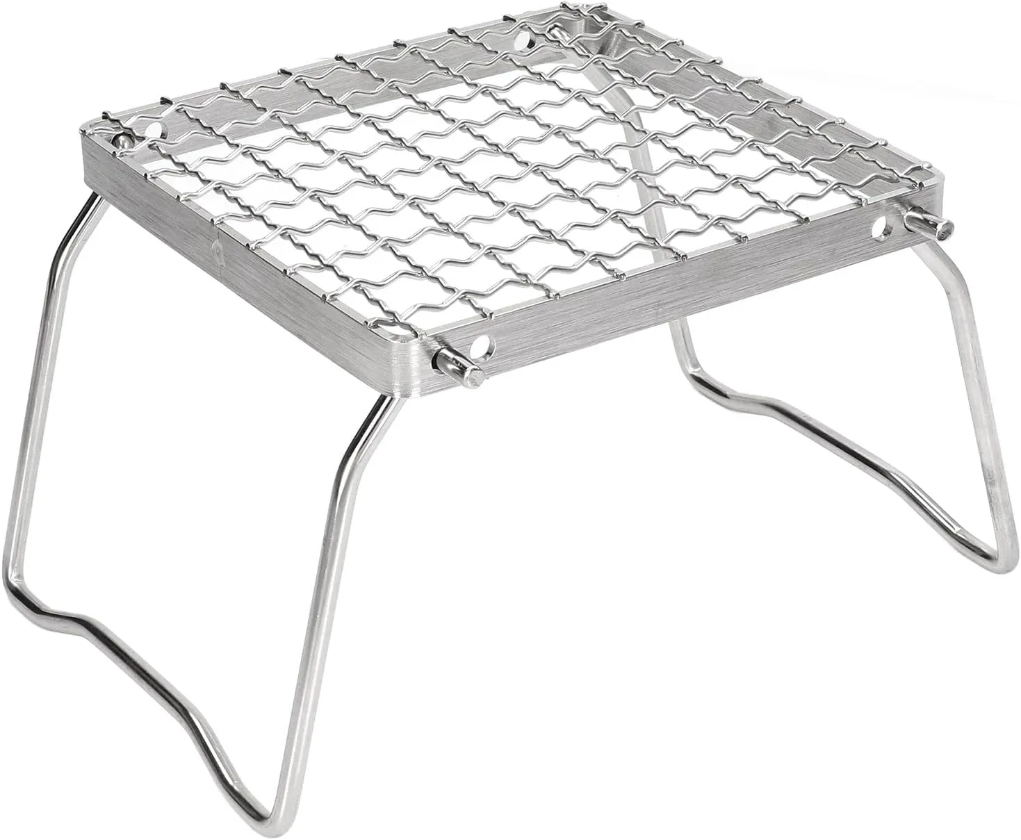 Campfire Grill Grate, Portable Folding Campfire Grill Stainless Steel Camp Fire Cooking Racks with Carrying Bag for Rv Camping, Hunting Trip, BBQ, Bushcraft, Picnics, Fishing