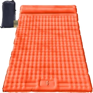 Camping Air Mattress, Self Inflating Sleeping Pad, Camping Gear, Travel Bed, Sleeping Pad, Portable Bed, Backpacking, Portable Mattress, Camping Beds for Adults, Colchon Inflable (Orange)