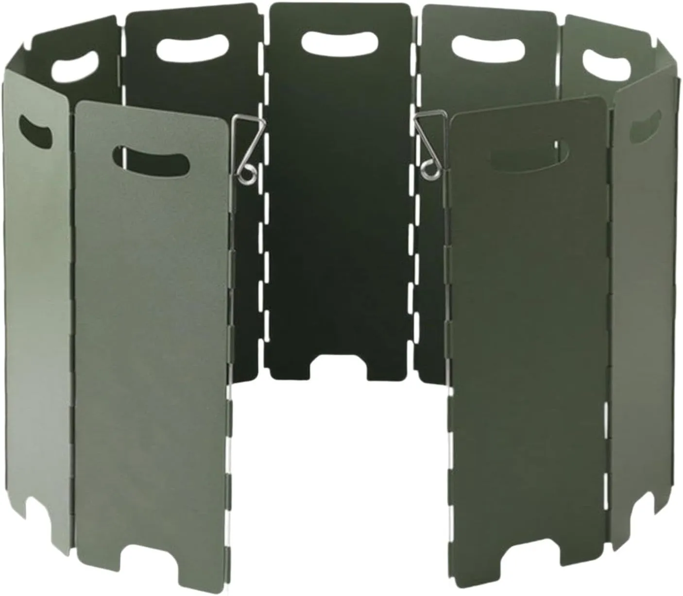 Camping Burner Windscreen Wind Blocker Steel Grill Folding 11 Plates Wind Screen, Windshield, for Barbecue Picnic Hiking