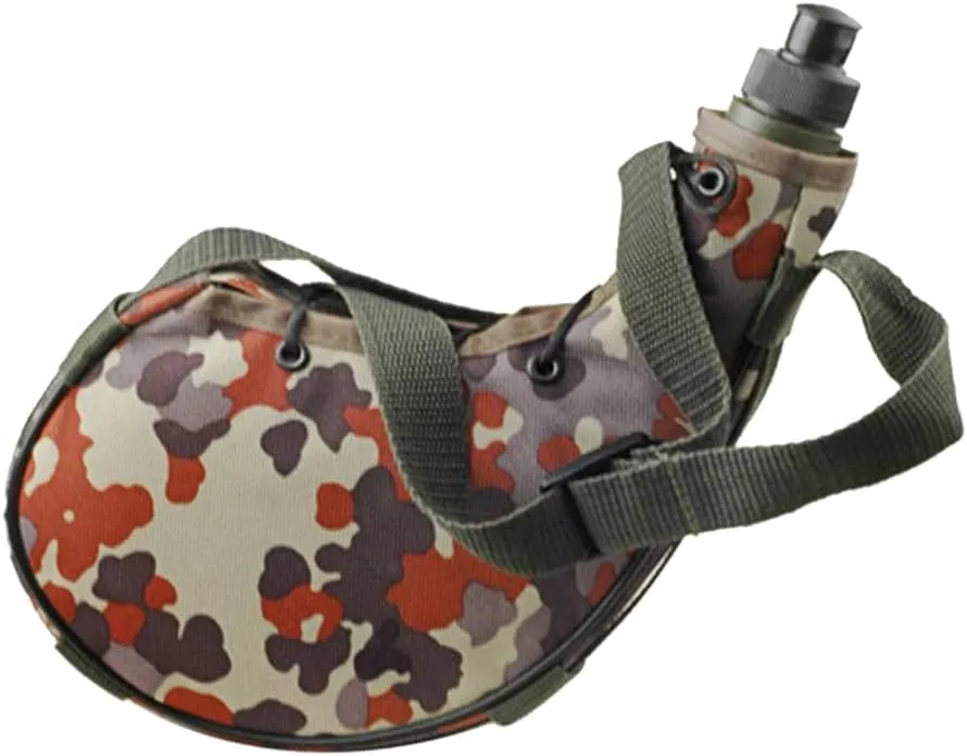 Camping Canteens, Water Bottle, Portable Kettle for Outdoor Activities, Sport, Camouflage Design, Khaki