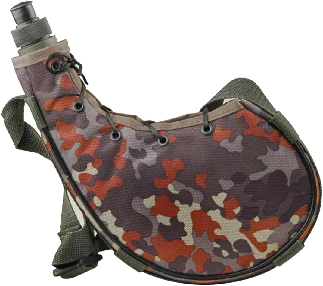 Camping Canteens, Water Bottle, Portable Kettle for Outdoor Activities, Sport, Camouflage Design, Khaki