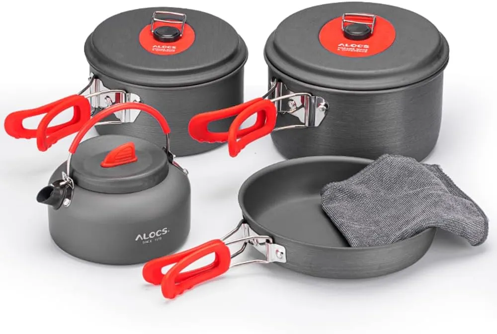 Camping Cookwa Kit Outdoor Frying Pan Pot Kettle Set for Outdoor Camping Backpacking