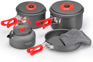 Camping Cookwa Kit Outdoor Frying Pan Pot Kettle Set for Outdoor Camping Backpacking
