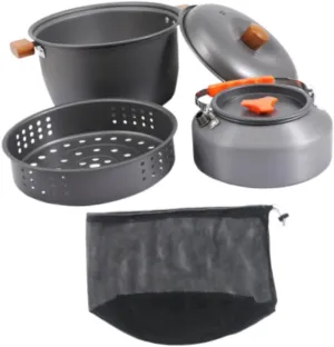 Camping Cookware Kit, Coffee Pot,Portable with Mesh Bag,Tableware,Outdoor Cooking Gear,Cooking Pot for Outdoor Sports,Camping