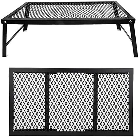 Camping Grill Gate Foldable BBQ Campfire Grill Grate for Camping BBQ Mountaineering Camping Supplies