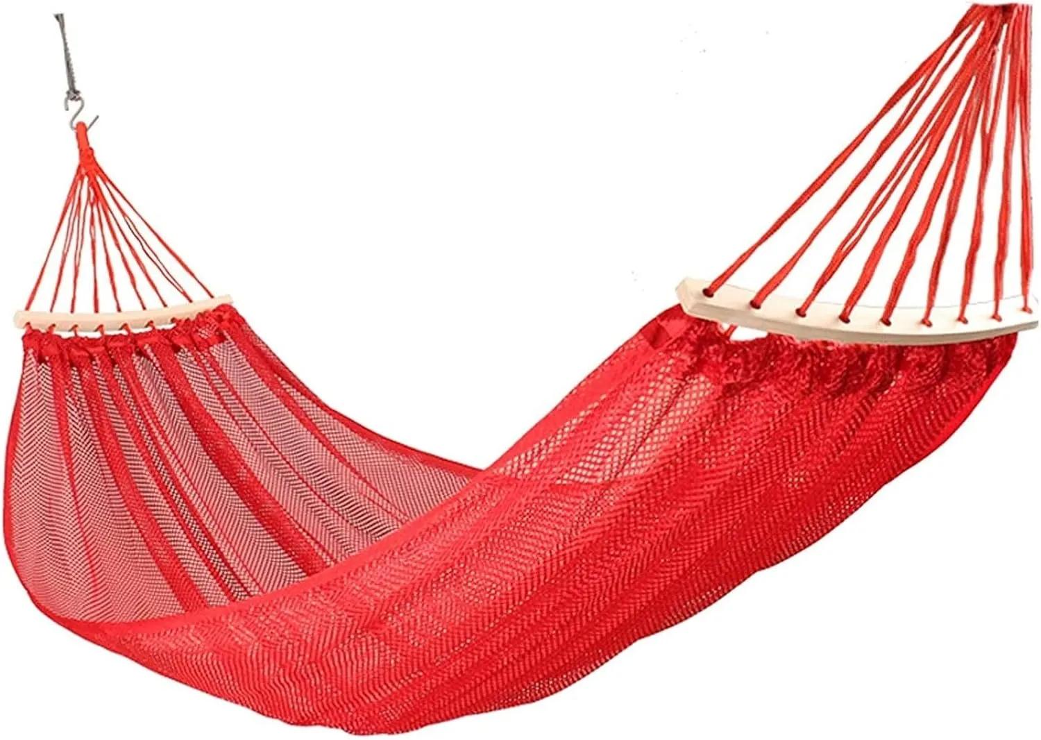Camping Hammock Bed Hanging Camping Hammock Breathable Casual Mesh Lightweight Nylon Camping for Indoor Outdoor Travel Hiking Beach Hammock Swing (Color : Red)