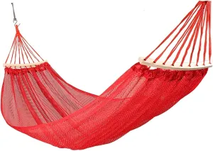 Camping Hammock Bed Hanging Camping Hammock Breathable Casual Mesh Lightweight Nylon Camping for Indoor Outdoor Travel Hiking Beach Hammock Swing (Color : Red)