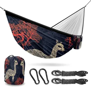 Camping Hammock Double & Single Portable Hammocks with 2 Tree Straps, Great for Hiking,Backpacking,Hunting,Outdoor,Beach,Camping, Alpaca (13)