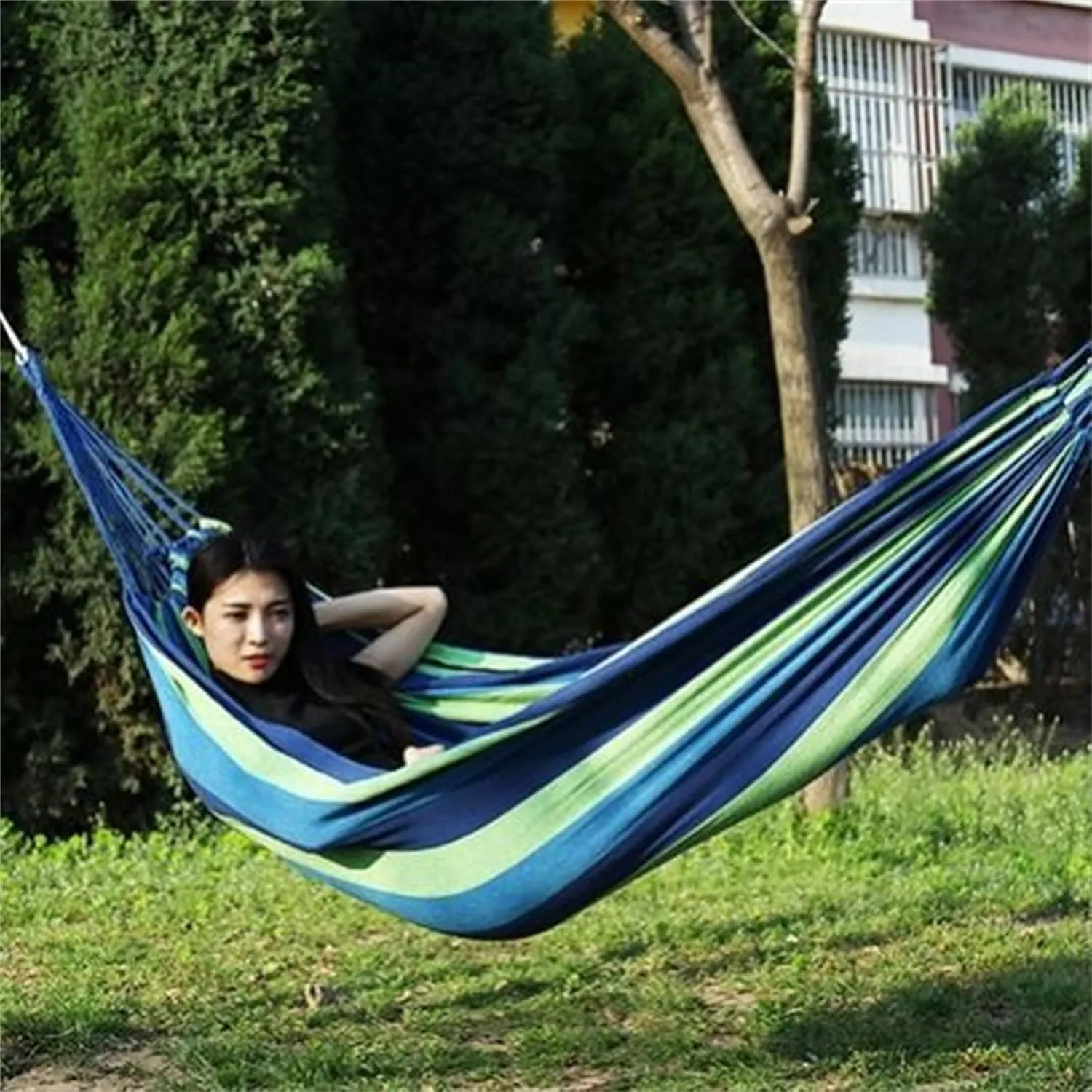 Camping Hammock Double Hammock Large Camping Hammock Canvas Cotton Backpacking for Outdoor Garden