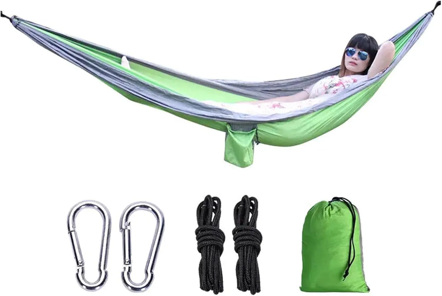 Camping Hammock Double Person Hammock Camping Rocking Chair Outdoor BBQ Travel Swing Hammock Climbing Rest Bed Furniture, Sky Blue