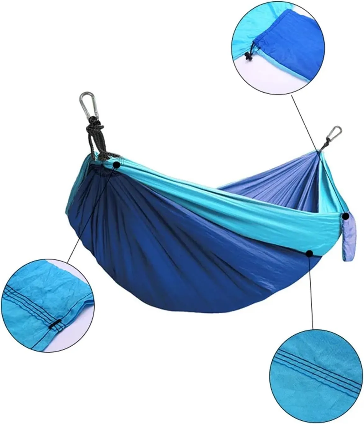 Camping Hammock Double Person Hammock Camping Rocking Chair Outdoor BBQ Travel Swing Hammock Climbing Rest Bed Furniture, Sky Blue