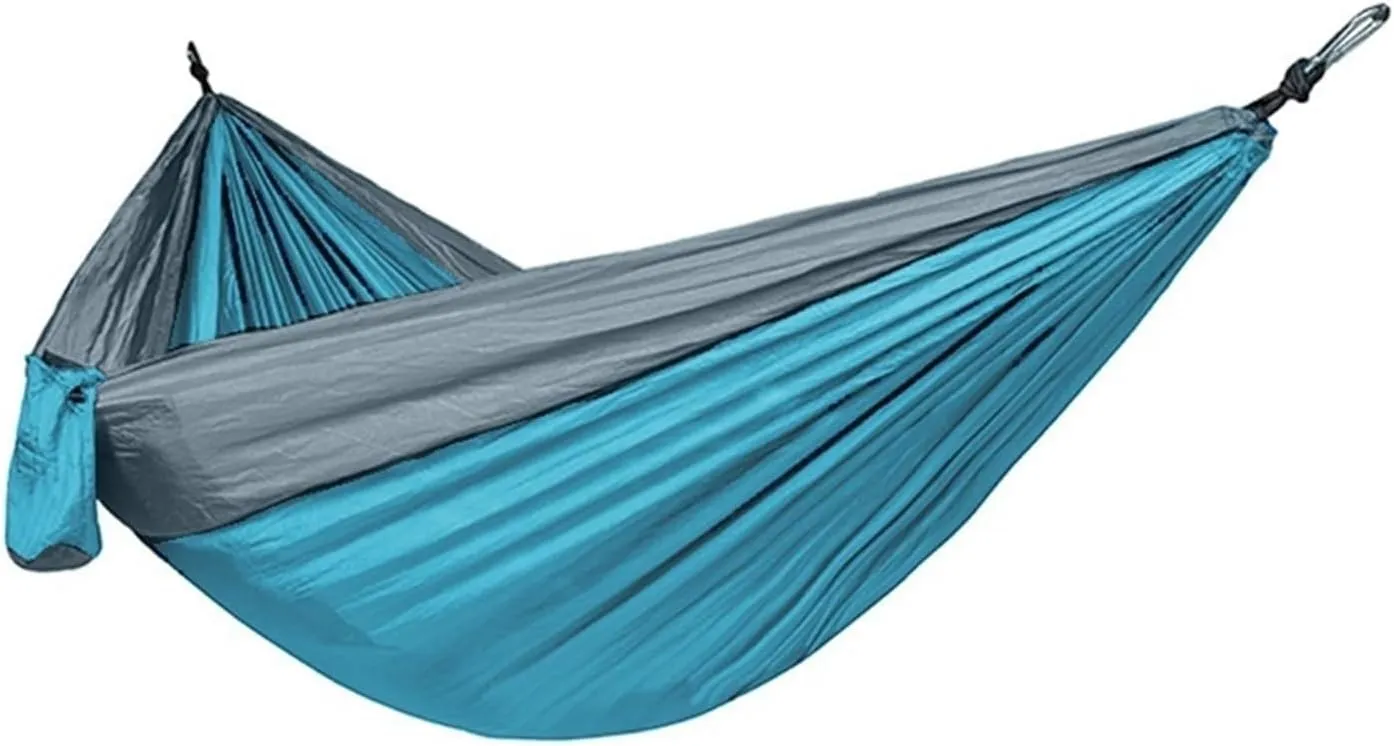Camping Hammock Double Person Hammock Camping Rocking Chair Outdoor BBQ Travel Swing Hammock Climbing Rest Bed Furniture, Sky Blue