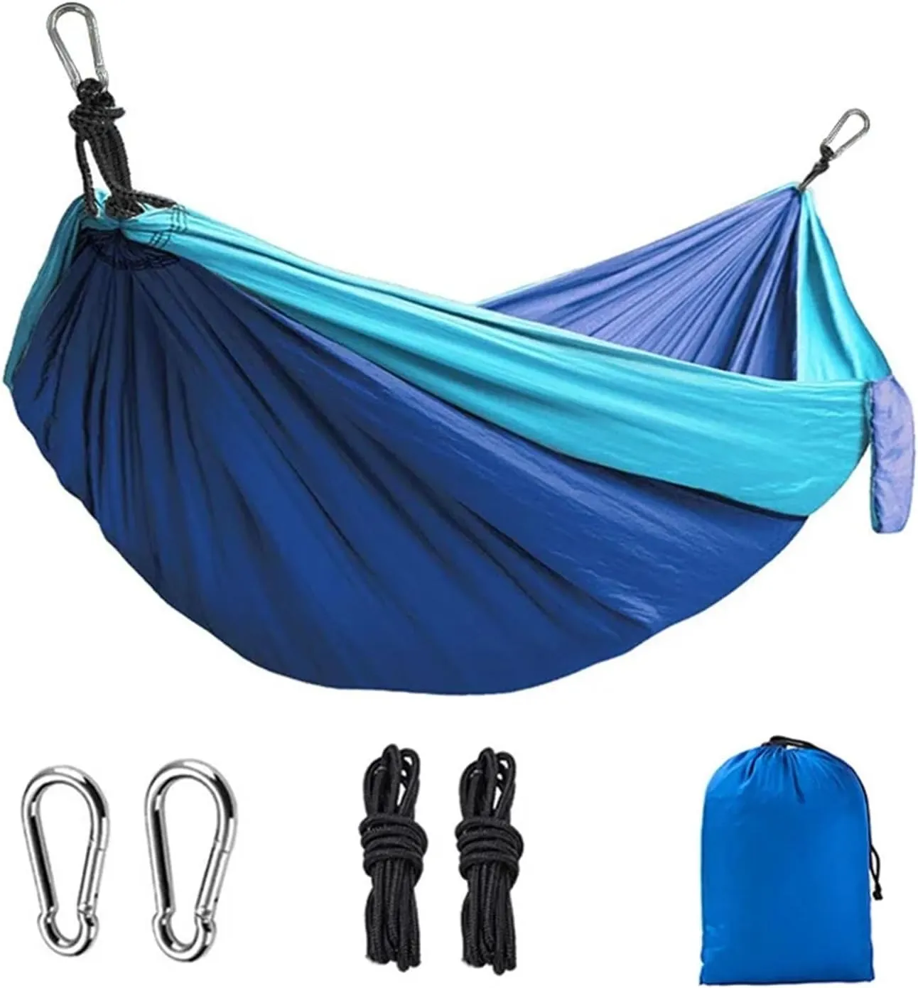 Camping Hammock Double Person Hammock Camping Rocking Chair Outdoor BBQ Travel Swing Hammock Climbing Rest Bed Furniture, Sky Blue