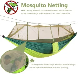 Camping Hammock Outdoor Double Camping Hammock with Mosquito Net Sleeping Lightweight Nylon Portable Hammock