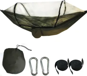 Camping Hammock with Bug Net That Protects from Mosquitoes and Insects, Lightweight and Durable Parachute Hammock for Outdoor