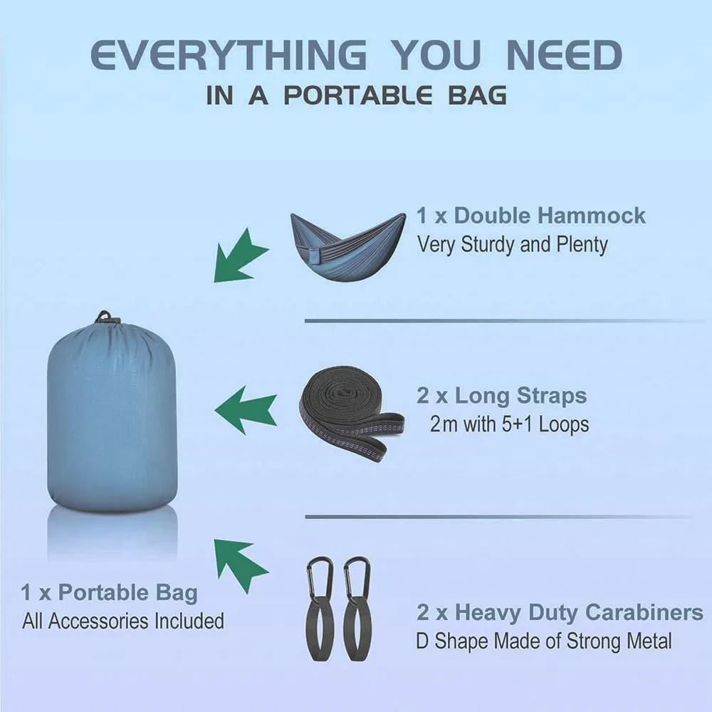 Camping Hammock with Bug Net That Protects from Mosquitoes and Insects, Lightweight and Durable Parachute Hammock for Outdoor