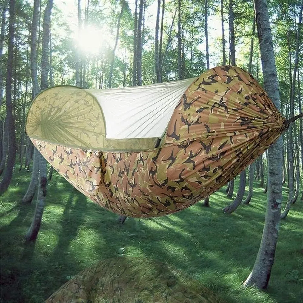 Camping Hammock with Mosquito Net 2 in 1 Hanging Hammock Lightweight Portable Swing Sleeping Hammock for Travel(Color:C)